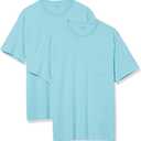 Amazon Essentials Men's Short-Sleeve Crewneck Pocket T-Shirts, Pack of 2 (Blue, XS)