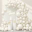 120pcs Pearl White Balloon Arch Kit, 18 12 10 5 inch Pearl White Balloons Different Sizes for Bridal Baby Shower Engagement Wedding Birthday Party Decorations