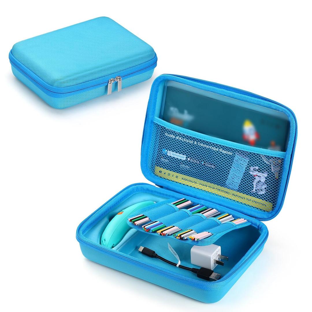Hard Case Compatible with 3Doodler Start+ Essentials (2023) for 3D Pen Set for Kids, Art Activity Set Carrier Case for Printing Filament Refill and USB Charger,Blue (Box Only)