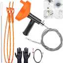 Drain Snake Auger (33 Feet), Plumbing Snake Drain Hair Clog Removal Tool, Sink Unclogger Drain Cleaner Tool for Bathroom Kitchen Tub Shower with Gloves