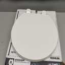 KOHLER 20111-0 Brevia, Slow Close Toilet Seat, Round Toilet Seat, Grip-Tight Bumpers Quick-Attach Hardware, White
