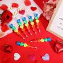 Zonon 72 Pcs Valentine's Day Pencils Bulk Plastic Stacking Heart Pencils Cute Smile Face Pens for Valentine's Day Gifts Rewards Goodie Bag Stuffers Party Favors (Colorful)