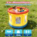 Bounce House,Ball Pit for Toddlers,Inflatable Bouncy House with Pump,Indoor&Outdoor Baby Bouncer with Safety Net,30 Pit Ball,Small Bubble Bounce House for 2 Toddlers 1-3