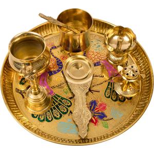 Swastik Christmas Plates Aluminium Gold Color
