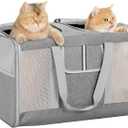 Extra Large Cat Carrier for 2 Cats, 24x14x16in Pet Carriers for Cat and Dog Up to 40lbs, All-Sided Large Mesh Cat Carrier with Great Ventilation, Portable Soft Sided Pet Carriers for Traveling
