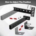 Long Headboard Bracket Adjustable Bed Base Bed Extra Thick Steel Universal Kit Heavy Duty No Noise No Wobble Easy Install Black Compatible Queen King Full Twin