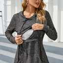 Sosolism Women's Maternity Nursing Tops Long Sleeve Breastfeeding Hoodie