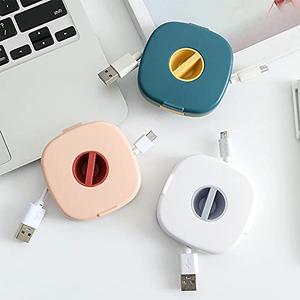SITAKE 3PCS Cable Management, Retractable Portable Cord Organizer, 3 Colors Flexible Cable Organizer for Home Office Classroom (Square)