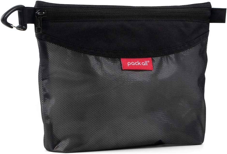 Pack all Water-Resistant Material Zipper Pouch, Mesh Zipper Bags for Storage, Travel, Office (Black, Medium)
