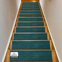 Muddy Mat® Pack of 12 - Soft Chenille Stair Treads Non-Slip Reusable, Super Absorbent Stair Treads for Wooden Steps, Tile & Marble Floor, Easy to Install & Machine Washable - Atlantic Blue 30'' x 7''
