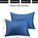 400 Thread Count Cotton Pillow Case Queen with Zipper, 30" L x 20" W, Cotton Pillow Protectors Cover- Set of 2 - Navy Blue - Pillows Not Included