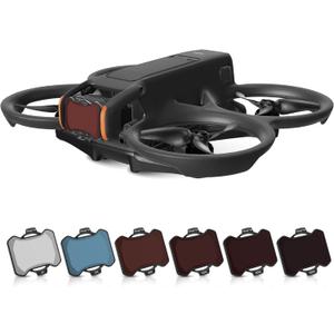 RCGEEK ND Filters Set for DJI Avata 2 Accessories, 6 Pack Plastics Gimbal Camera Len Filters for DJI Avata 2 (CPL, UV, ND8, ND16, ND32, ND64)