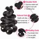 Human Hair Bundles with Closure 18 20 22+16 Inch Body Wave Closure with Bundles 100% Brazilian Virgin 3 Bundles Human Hair Weave with 4x4 Free Part Lace Closures Natural Black