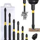 Magnetic Screwdriver Bit Set, 6PCS Electric Drill Screwdrivers Bits 1/4 Inch PH2 Hexagon TS2 Steel Heavy Duty Impact Screwdrivers Anti Slip Cross Slot Screwdriver Bit Set