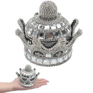 Crown Air Freshener for Car, Crystal Fragrance Diffuser, Air Freshener Holder, Crystal Crown Fresheners Ornament Bottle for Car Dashboard Interior Home Office Decoration (Silver, No Perfume)