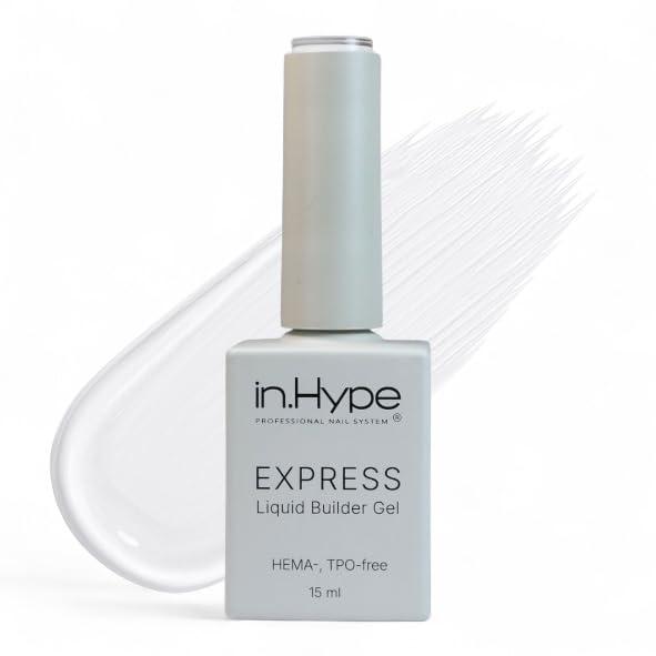 IN.HYPE Express Liquid Builder Gel in a Bottle BIAB for Nail Enhancing Soak Off (Clear)