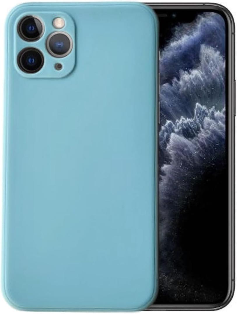 Compatible with iPhone 11 Pro Max Soft Liquid Silicone Gel Cell Phone Mobile Basic Back case Cover casing funda para (Baby Blue)