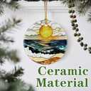 2 x Beach Sunset Ornament, Christmas Ornament  Christmas Tree Decor, Holiday Decoration, Stocking Stuffer, Festive Gift Idea, Gifts for Ocean Lover, Nature Lover, Friends, and Family