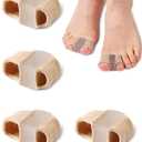 Bunion Toe Separators for Overlapping Toes Women Men, Gel Toe Spacers Bunion Corrector with 2 Loops for feet, Hammer Toe Straightener (4 Pack)