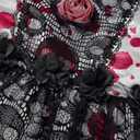 ReliBeauty Ghost Zombie Bride Costume for Girls with Veil and Flower (5/120, Black)