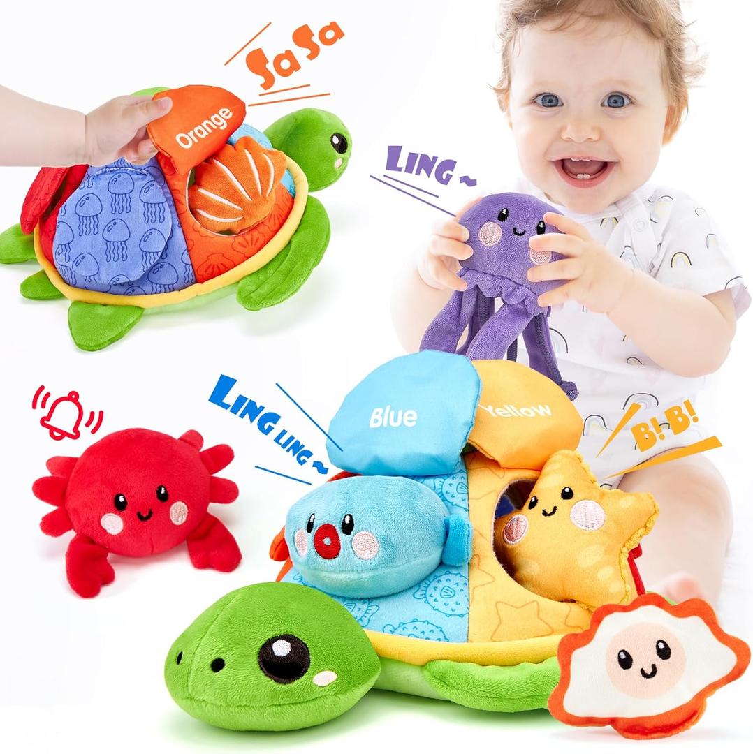 hahaland Baby Toys for 6-12 Months - 6 Months Old Baby Soft Crinkle Paper Sensory Montessori Toys for 0-6 6-12 Months Toddlers 1 Year Old Birthday Gift for Boys Girs