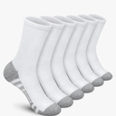 Felicigeely Athletic Crew Socks Cushion Running Socks Performance Breathable Sports Socks for Men White