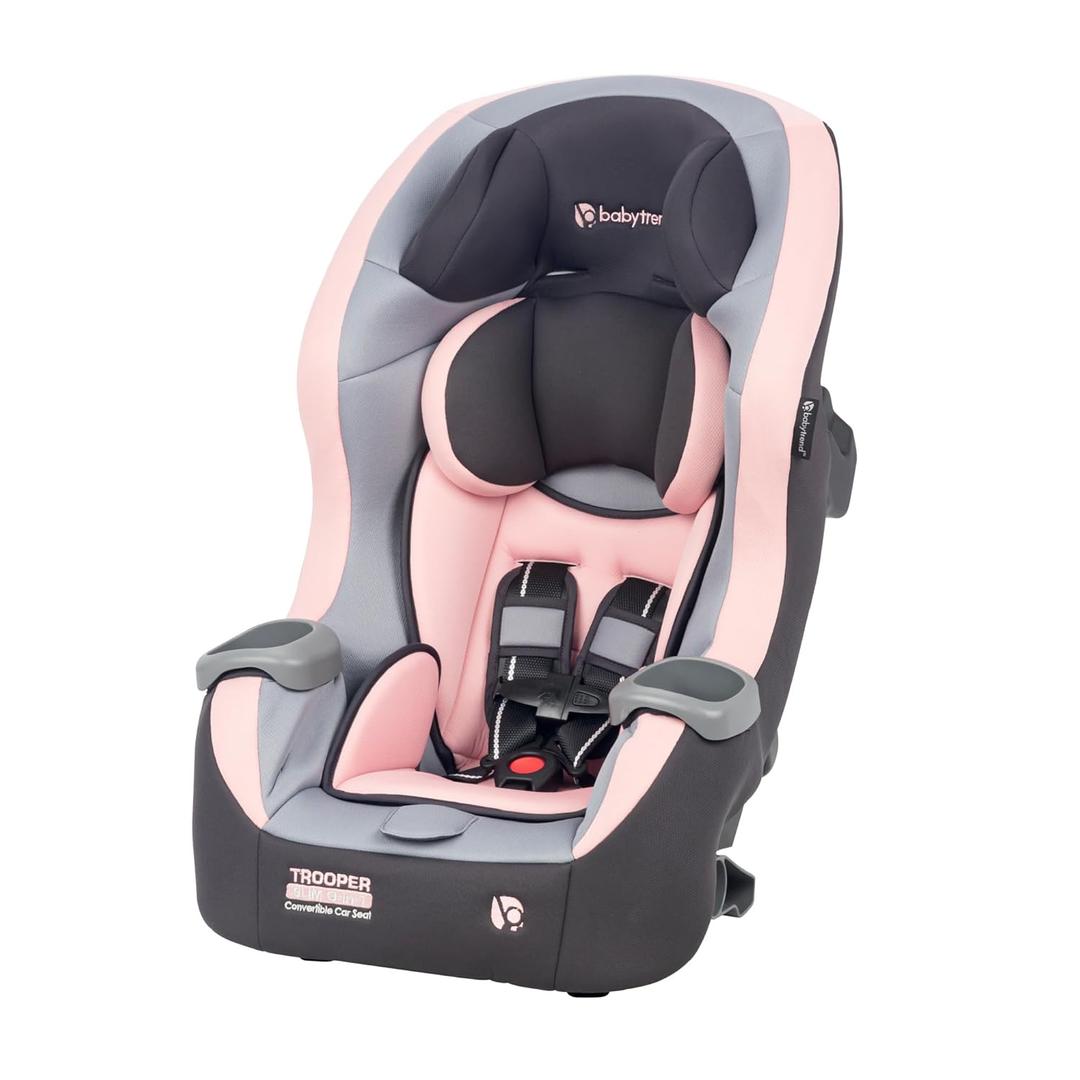 Baby Trend Trooper Slim 3-in-1 Convertible Car Seat, Quartz Pink Slim Fit, 3-in-1 Growth Modes, Lightweight Design, Adjustable Comfort Padding, Manufacturing Date: 03/17/2026