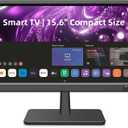 Feihe 15.6 Inch Small Smart TV HD 1080P LED, Flat Screen Smart Television with ATSC Tuner/HDMI/USB/AV for Kitchen, RV, Camper, Home & Bedroom or On-The-Go Entertainment, Similar to a Large Laptop Screen