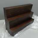 BARsics 3 Tiered Walnut Wood Bottle Shelf, Back Bar Riser Display 15x12x6 inch
