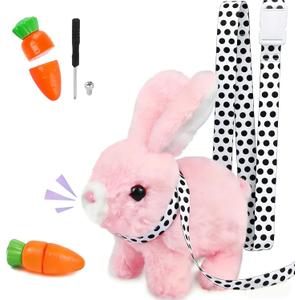 Easter Bunny Toy,Hopping Bunny Toy,Hopping Rabbit Plush Bunny Toy, Walks, Jumps, Sounds an Ideal Surprise Gift for Toddlers,Easter Toys for Toddlers(Pink)