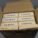 Hungdao Pack of 80 Mini Dominoes Set for Adults Bulk Double 6 Dominoes Wooden Miniature Classic Board Games Party Favor Travel Box Educational Toys with Brown Wood Case