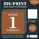 TF PUBLISHING 2025 Big Print Daily Desktop Calendar | Home and Office Organization | Small Desk Top Calendar | Full-Color Easy Tear-Off Pages | Standing Fold-Out Cardboard Easel | 5.25”x5.25”