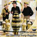 2 x 200PCS Black and Gold Cupcake Liners Muffin Baking Cups Wrappers for Retirement Birthday Party Supplies Disposable Cupcake Papers for Black Golden Masquerade Party Decorations