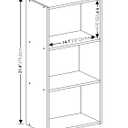 Furinno Luder 3-Tier Open Shelf Bookcase, White, 3-Tier, 9.3 x 16 x 31.4