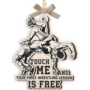 Wrestling Christmas Ornaments 2025 - Unique Wrestling Gifts for Friends and Family, Inspirational Gifts for Men, Boys, Kids, Sport Fans, Coaches, Wooden Ornaments for Christmas Decorations