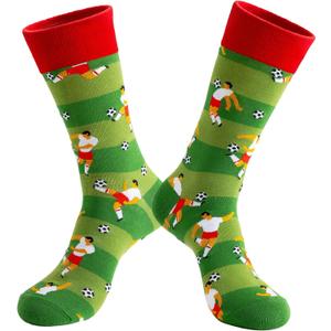 3 x BISOUSOX Mens Funny Soccer Socks, Crazy Silly Mens Dress Socks Game World Cup Novelty Gift for Birthday, Father’s Day