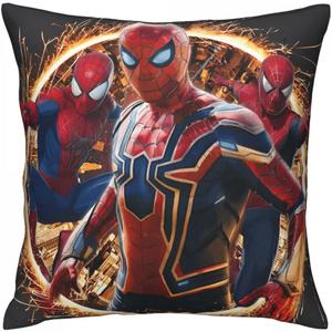 Spider Cartoon Pattern Decorative Pillows, Cute Unique Cartoon Print Throw Pillows, Soft Square Cushion 18x18 Inch for Bedroom Sofa Home Decor