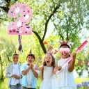 Nezyo Halloween Number 2 Piata Pink White Pull String 2nd Birthday Piata with Bat Stick Blindfold for Birthday Anniversary Celebration Halloween Party Decorations Supplies
