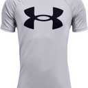 Under Armour Boys' Tech Hybrid Printed Fill Short-Sleeve T-Shirt (X-Large, Mod Gray Light Heather (011)/Black)