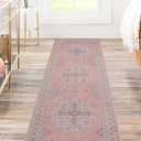 Washable Runner Rug Hallway Carpet : 2x8ft Stain Resistant Entryway Runner No Crease Non Slip Laundry Room Floor Rug for Indoor Kitchen Bedroom Bedside Entryway Entry Foyer Dining Office Farmhouse