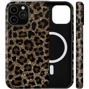 Generic Case for iPhone 16 Pro,[Compatible with MagSafe] Cheetah Leopard Print Brown Phone Case for Girl Women Boy Men,Dual-Layer Fashion Design