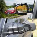Universal Clip-on Towing Mirrors Extended Mirrors for Towing 360 Degree Rotation Adjustable Towing Mirror, Black, 2 Pieces