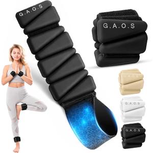 GAOS Wrist & Ankle Weights for Women - Wearable Weighted Bangles for Pilates, Yoga, Walking & Strength Training,Adjustable Fit, Soft Silicone Anti-Slip Design - 2 lbs Pair (Set of 2).