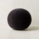 Black Velvet Sphere Throw Pillow, 24 in