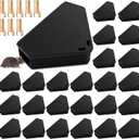 Qualirey 24 Pcs Mice Station with Key Triangle Bait Station Reusable Rodent Trap Bait Box, Keeps Children and Pets Safe Indoor & Outdoor, Bait Not Included, Suitable for Small Mice (Black)
