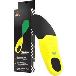 Spenco PolySorb Heavy Duty Insoles - Performance Foam Shoe Inserts w/ 4-Way Stretch Fabric & SpenCore Layer for Shock Absorption, Odor Control & All-Day Comfort & Stability - Fits Most Shoes (Women's 11-12.5 / Men's 10-11.5)