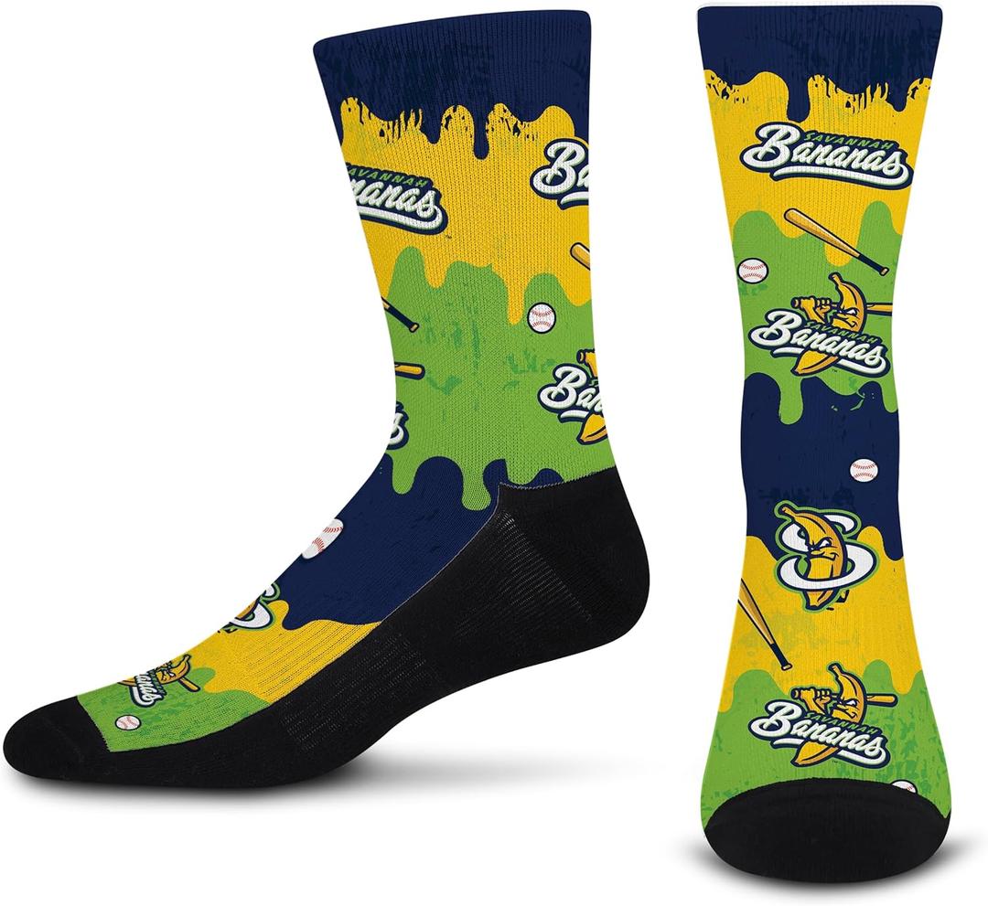 For Bare Feet Unisex Kids Savannah Bananas Team Color Crew Sock