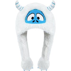 dressfan Plush Animal Hat with Ear Flaps,Novelty Christmas & Birthday Gifts for Adults & Children,One Size Fits All (White)