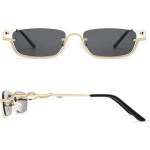 Appassal Y2K Snake Sunglasses for Women Men Narrow Rectangular Y2k Chic Sunnies AP3649 (C1 Gold/Grey)