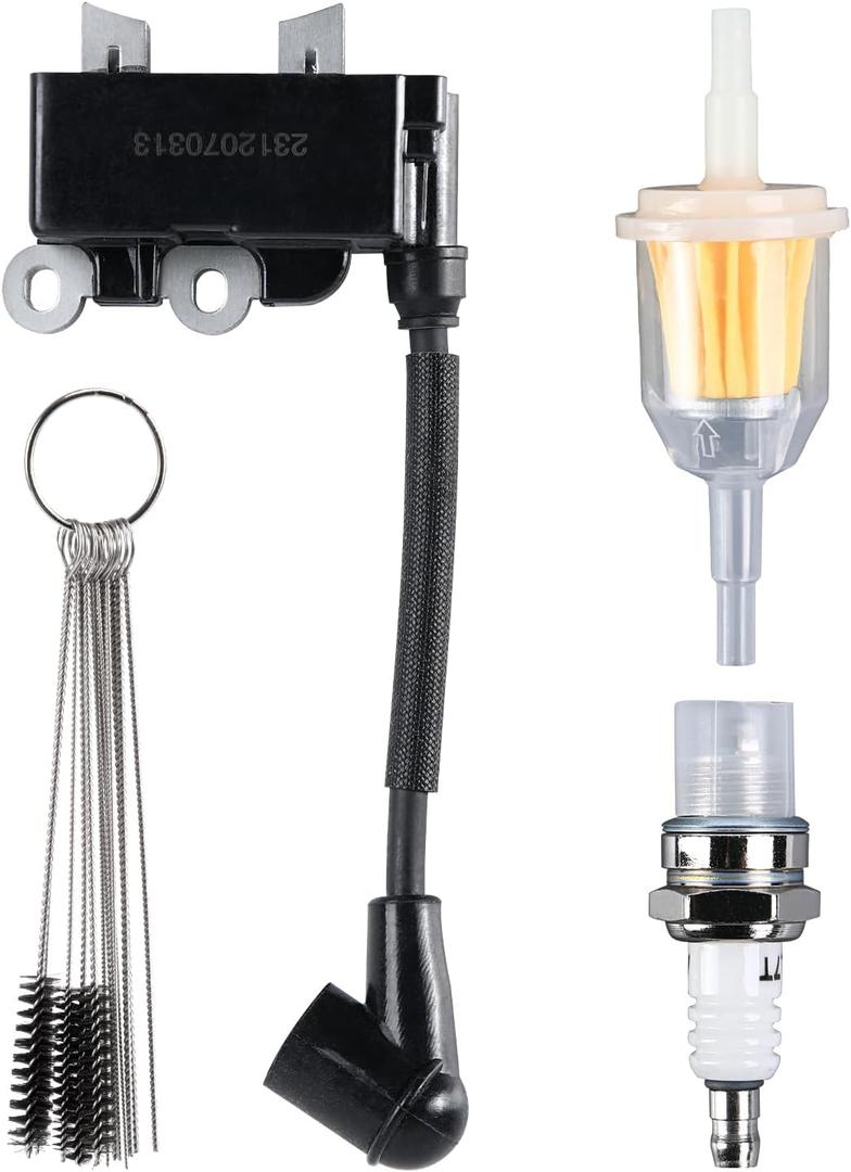 291337001 Ignition Coil for Ryobi RY251PH RY252CS RY253SS 2 Cycle 25cc String Trimmer Brush RY254BC 25.4cc Brush Cutter with Spark Plug Oil Filter
